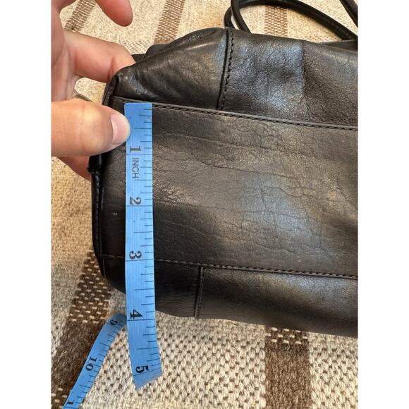 Claudia Firenze Black Leather Tote Bag Purse Large Italy - Picture 12 of 12